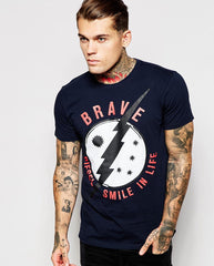 Diesel T-Shirt T-Brave Smile In Life Bolt Print